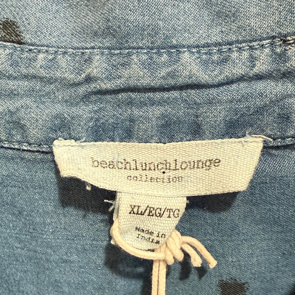 beachlunchlounge Denim Blue Button Down Shirt - Picture 3 of 7